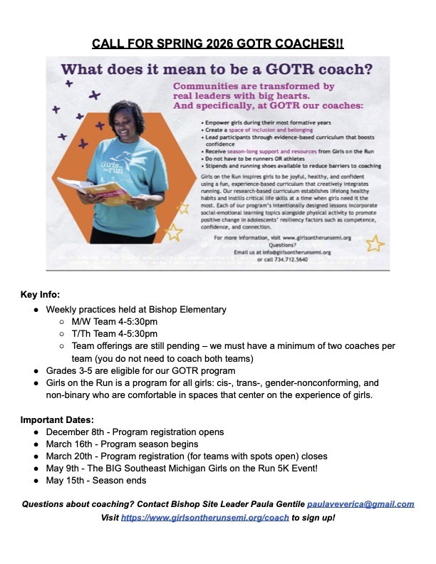 Girls on the Run needs coaches!