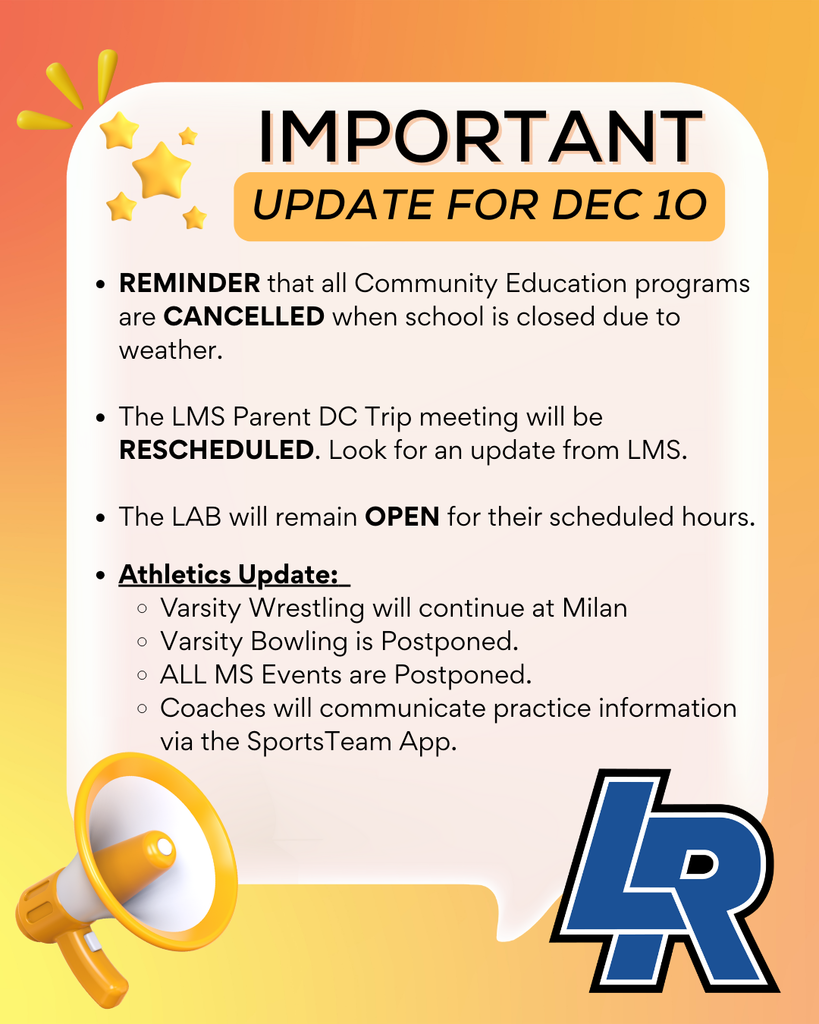 Important Update for December 10