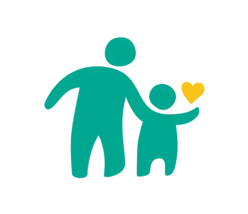 Graphic of a parent and child