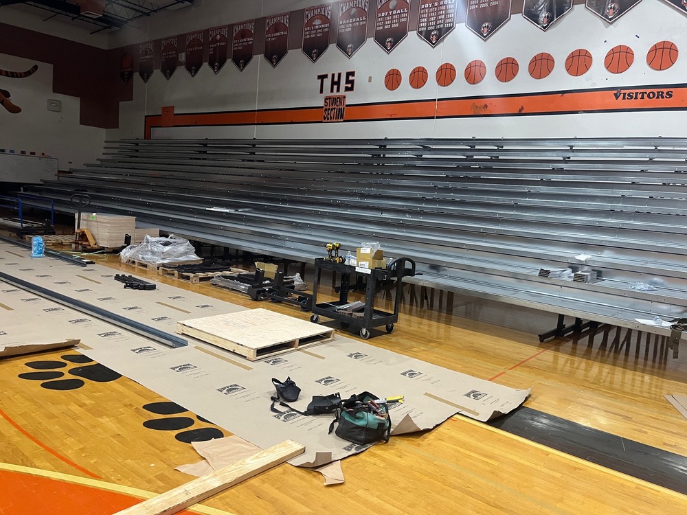 New Bleachers Being Installed