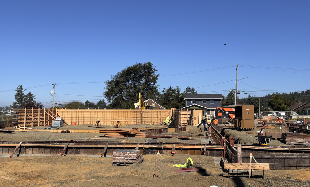 new construction with one part of a wall being installed