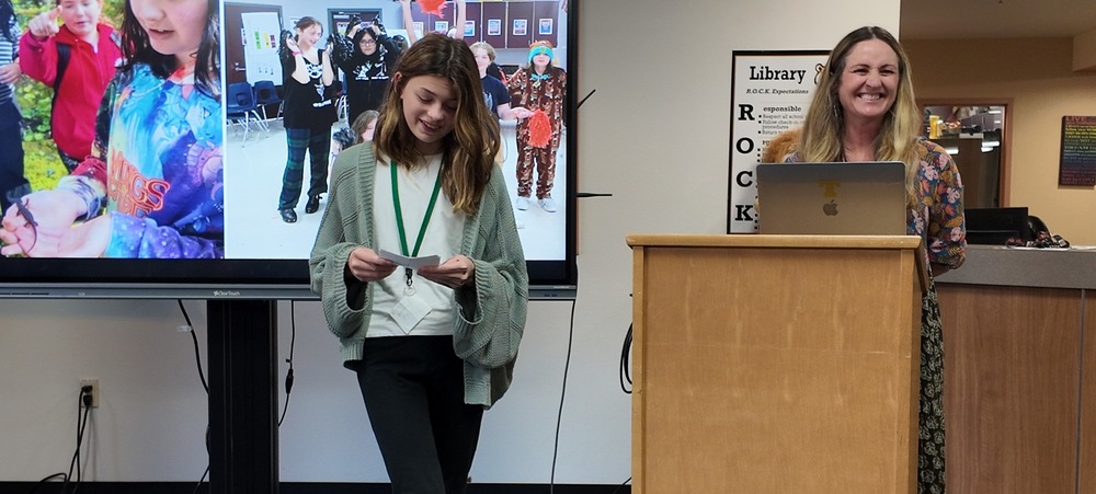 STEAM teacher Laura Blair with student