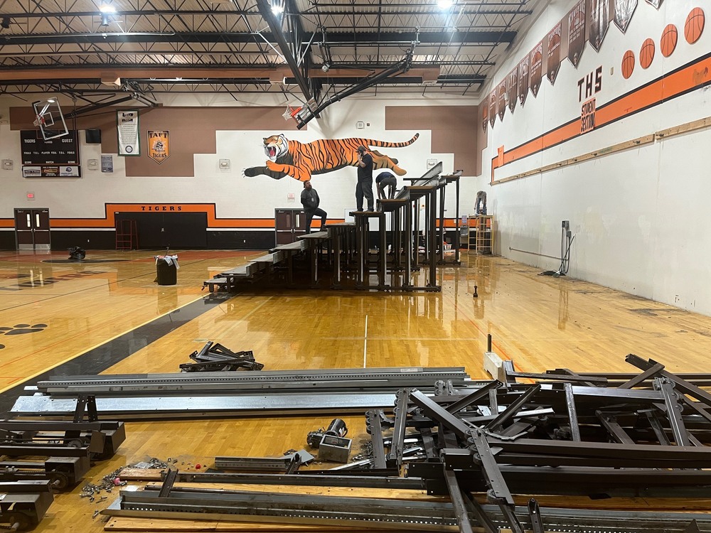 Bleachers in a gym