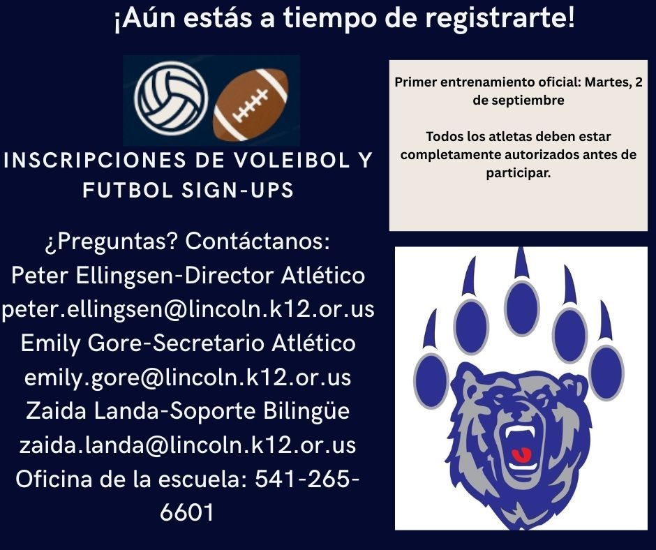 Spanish Version Fall Sports Sign Up Poster