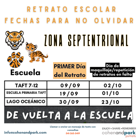 Fechas para retratos escolares