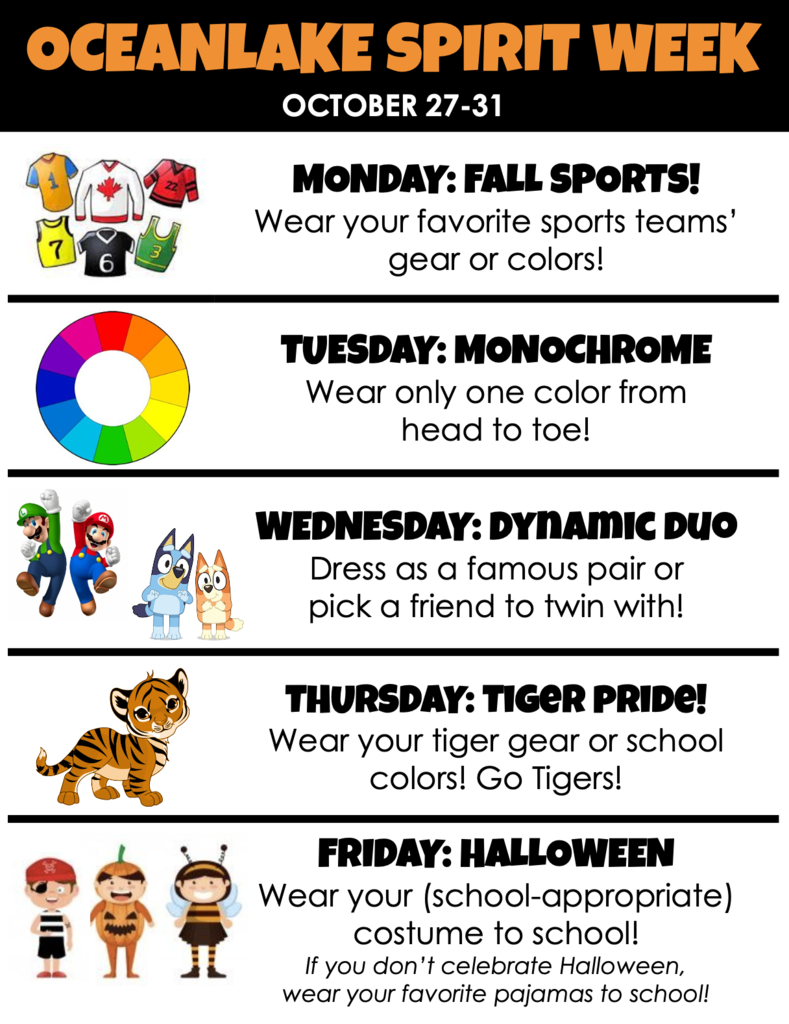Spirit Week Daily Themes-Eng