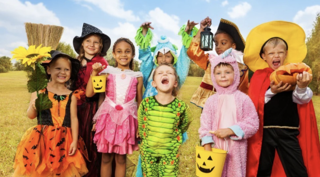 Students dressed in costumes