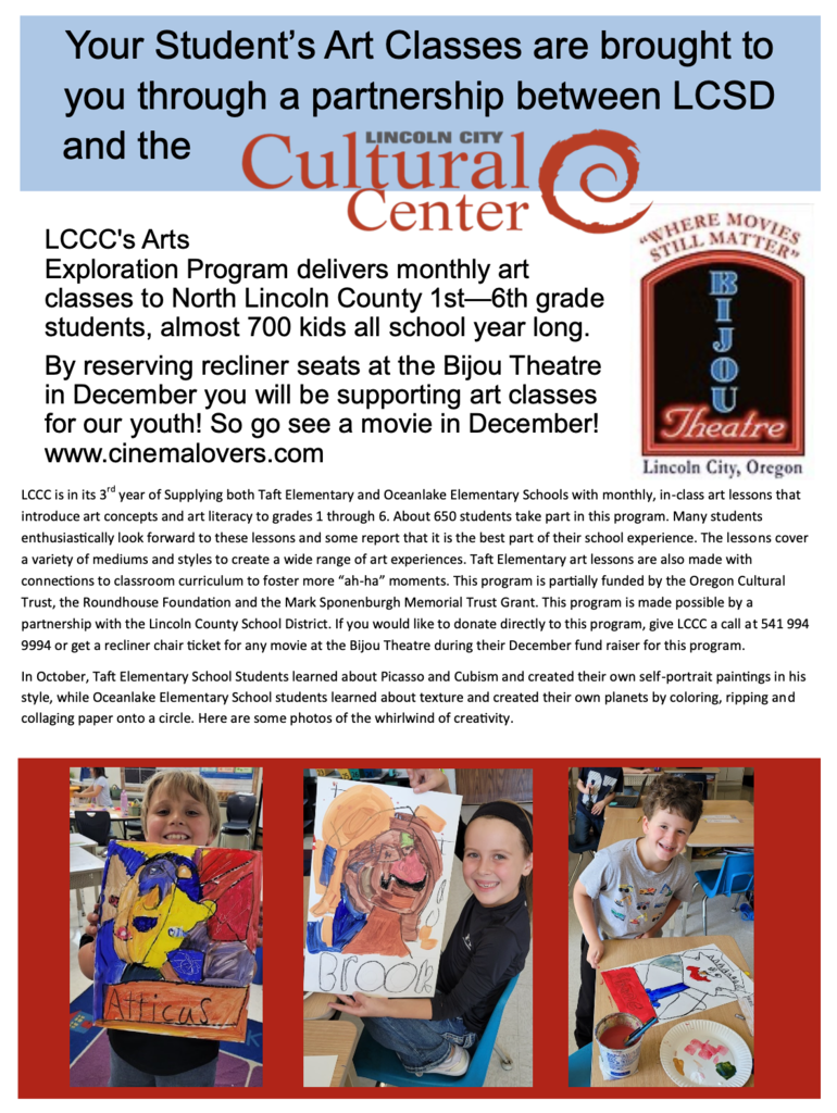 Art Program Fundraiser Informational Flyer (Eng)