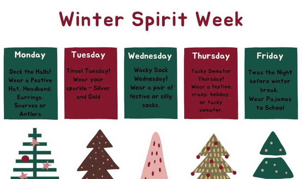 Winter spirit week schedule