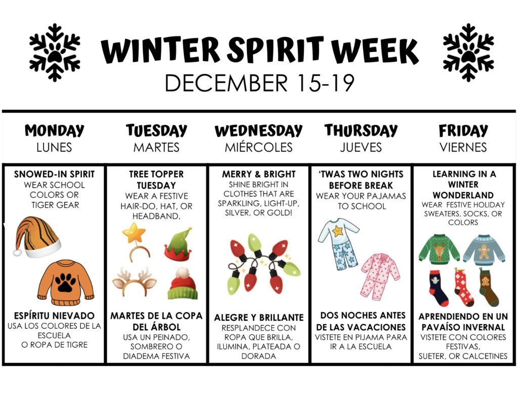 OLES Spirit Week Informational Flyer
