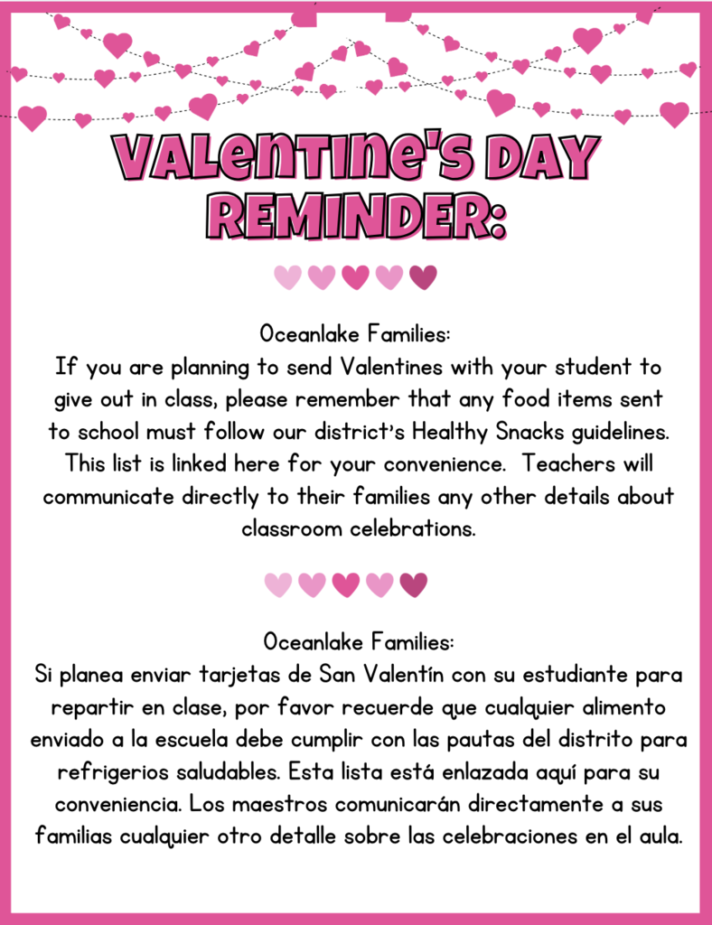 Valentine's Day Healthy Snacks Reminder Flyer