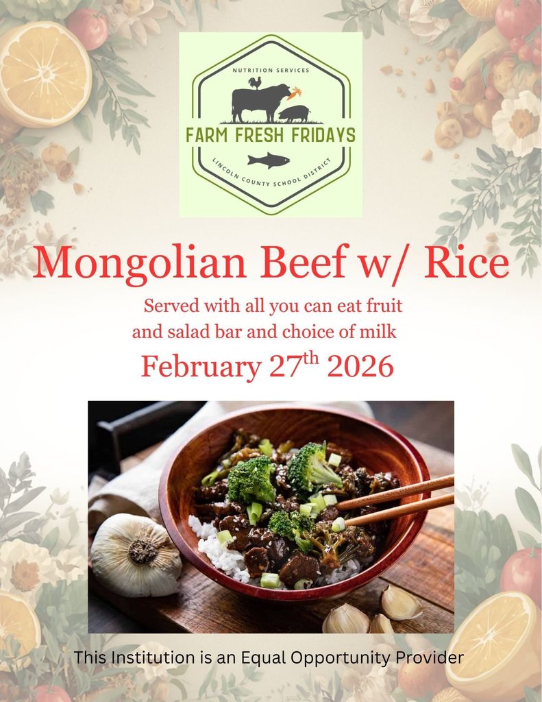 Farm Fresh Friday menu