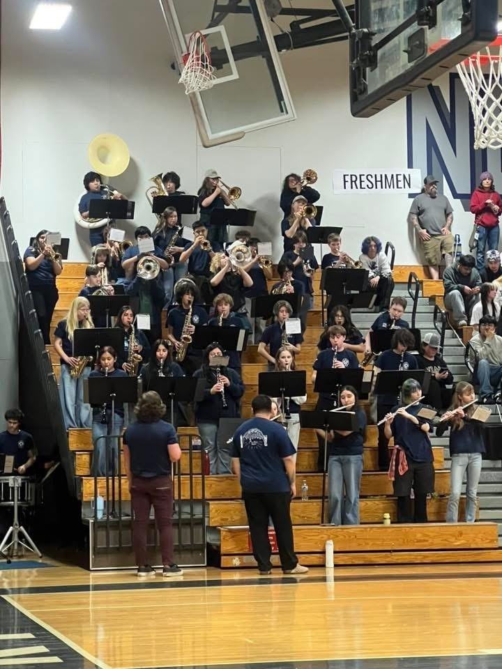 NMS Advanced students in the stands.