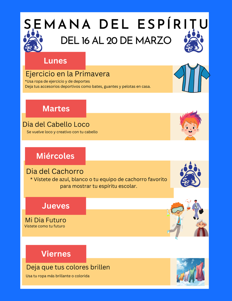 Spirit days in spanish