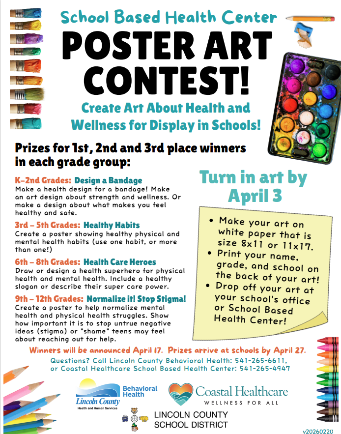 School Based Health Center Poster Contest!¡Concurso de carteles del Centro de Salud Escolar!