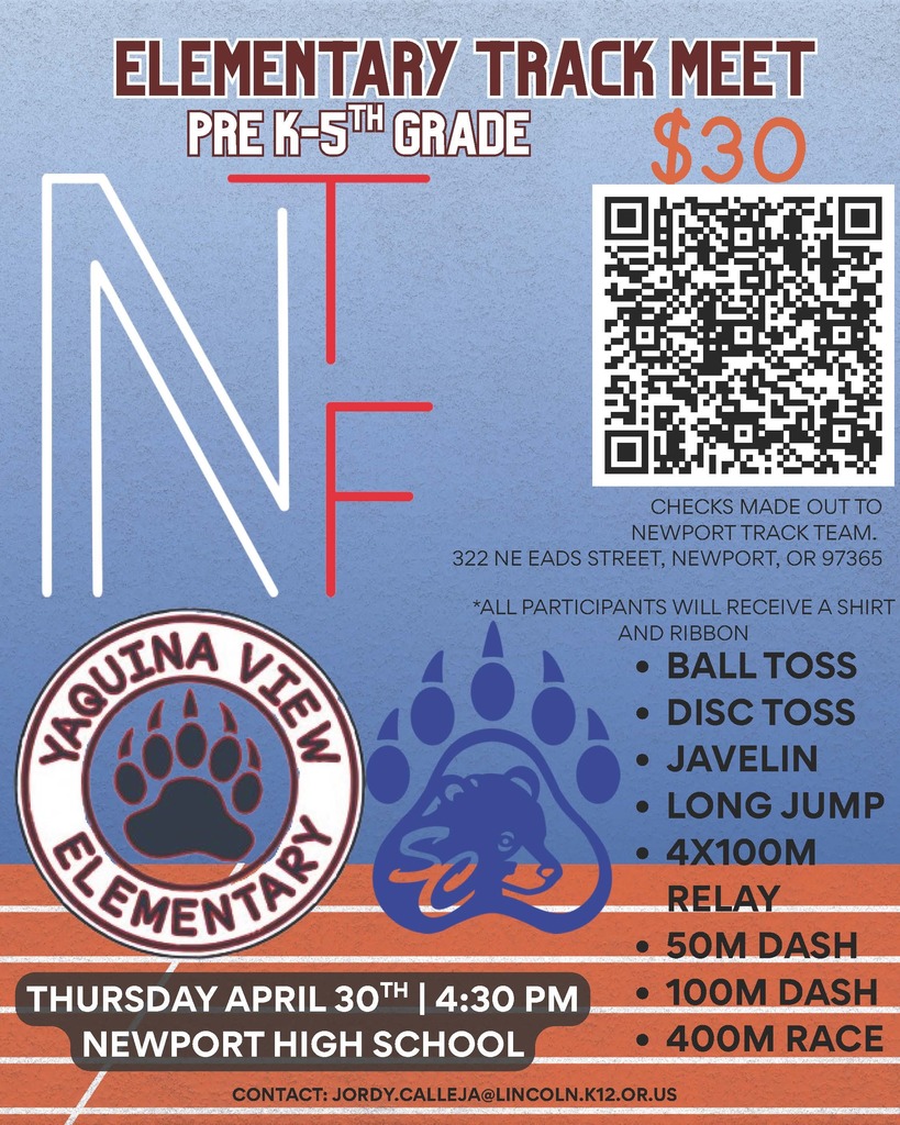 Flyer for Elementary Track Meet