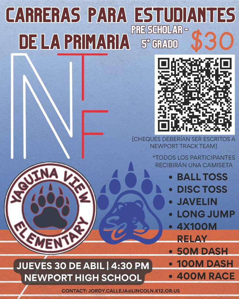 Folleto para el encuentro de atletismo de primaria