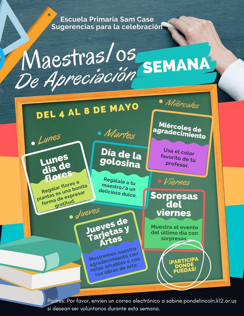 Cartel para la Semana de Agradecimiento a los Maestros