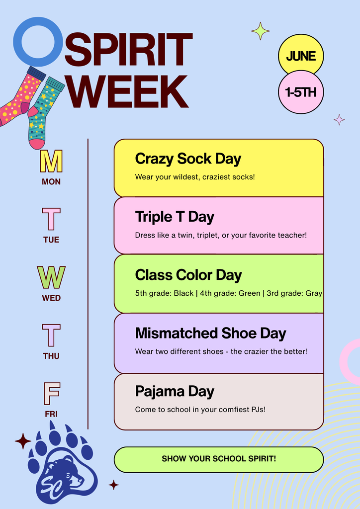 image describing dress up days of the week