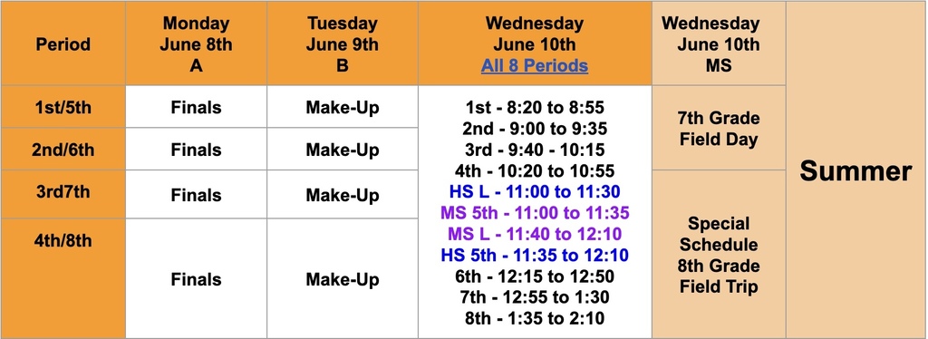 Schedule