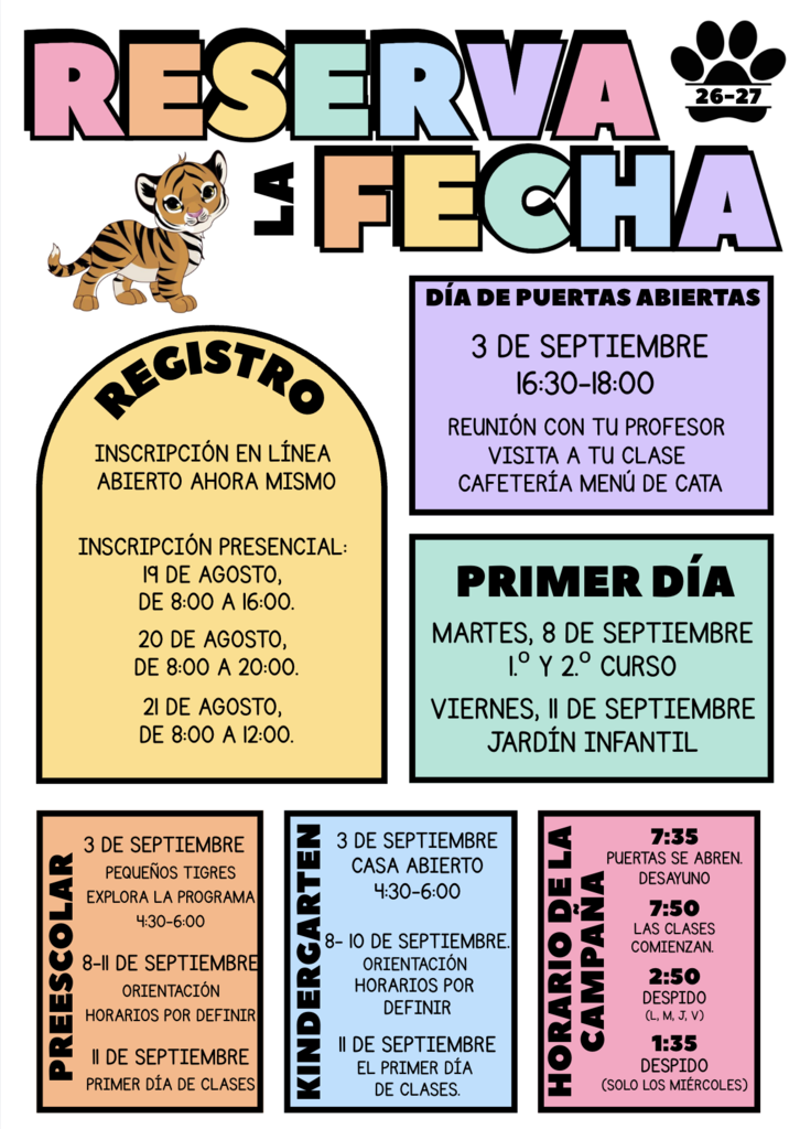 Infographic with dates & details about the upcoming school year-Sp