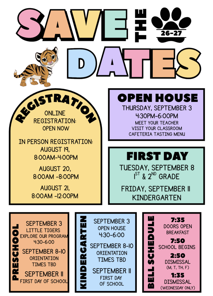 Infographic with dates & details about the upcoming school year-Eng