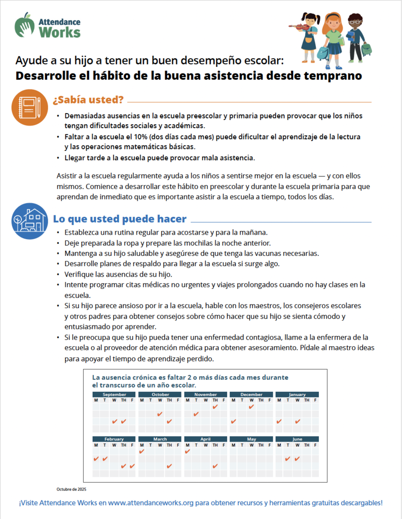 Attendance Works Flyer Spanish