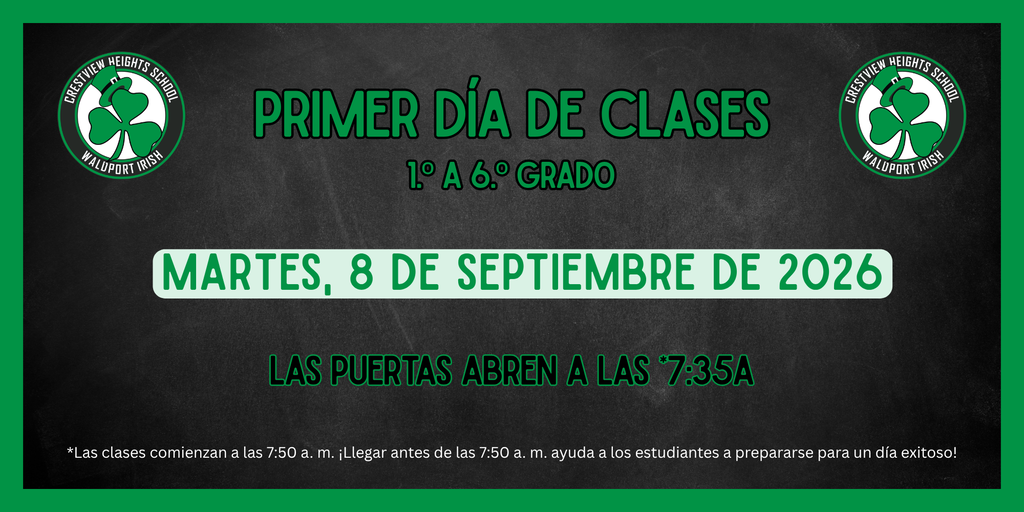First Day of School - September 8th