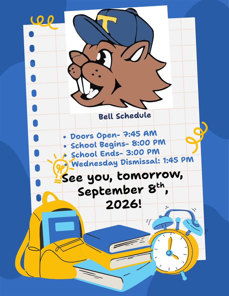 Back to school, bell schedule, doors open at 7:45 and dismissal starts at 3:00 (1:45 on Wednesday)