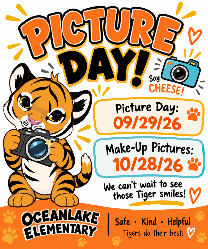 OLES Picture Day Infographic with dates & Tiger imagery-Eng
