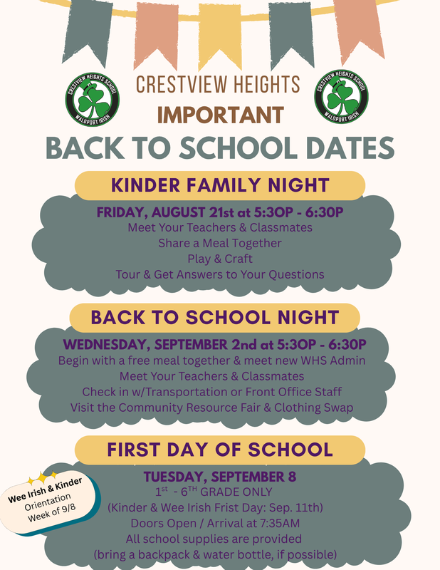 Important Back to School Dates