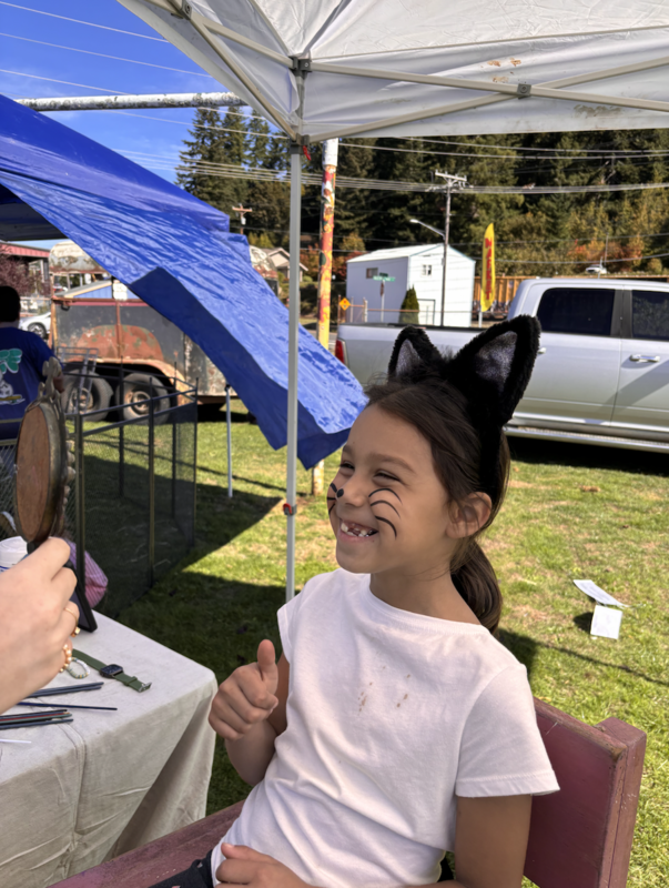 young girl getting face painted