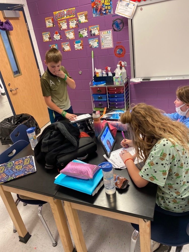 Students working together. 