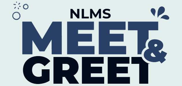 Light blue background with text saying meet and greet