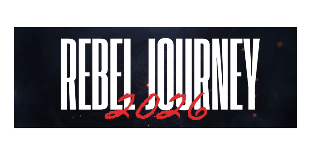 JOURNEY 2026 text in white and red against a dark smoky background with subtle glowing embers.