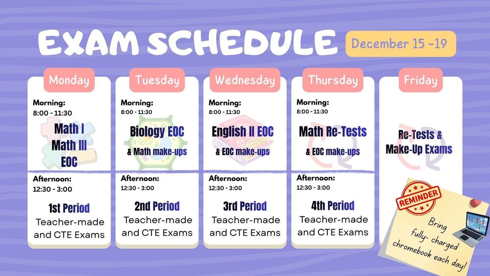 exam schedule