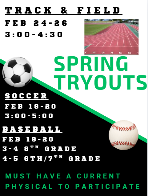 Spring Sports Tryouts