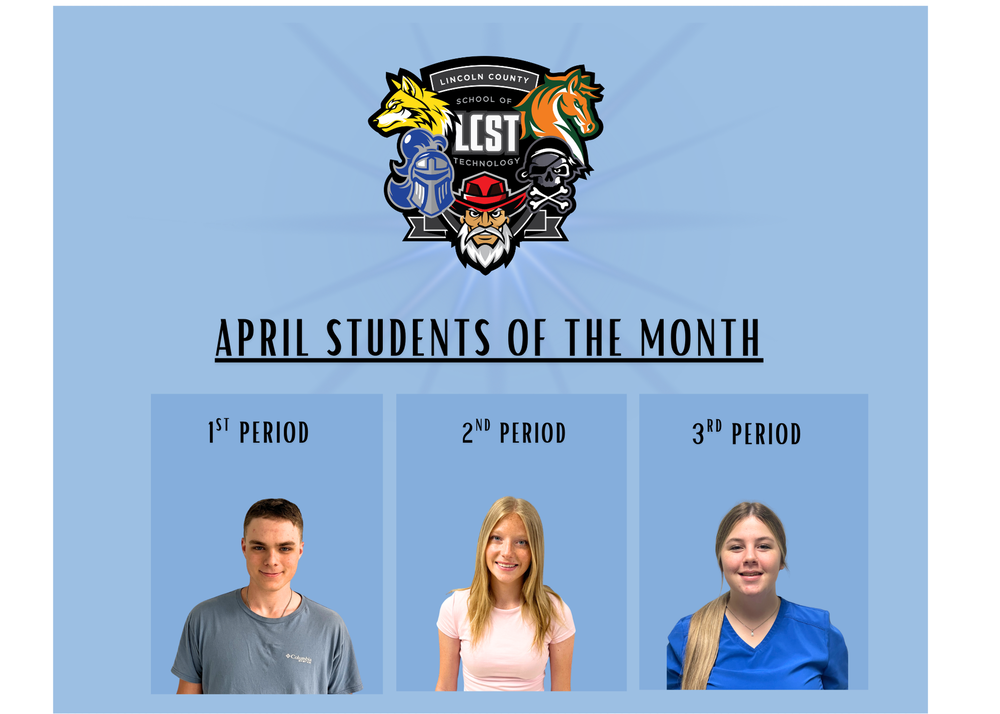Three students of the month for April