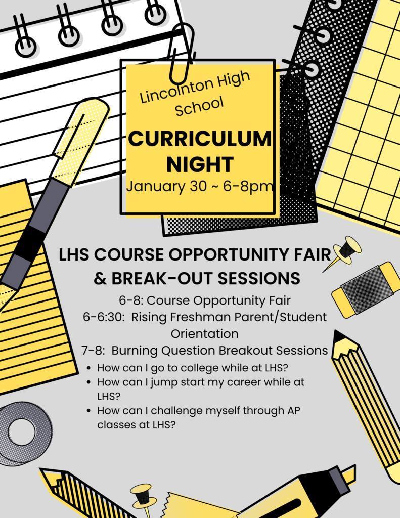Jan 30th 6-8 pm Curriculum fair