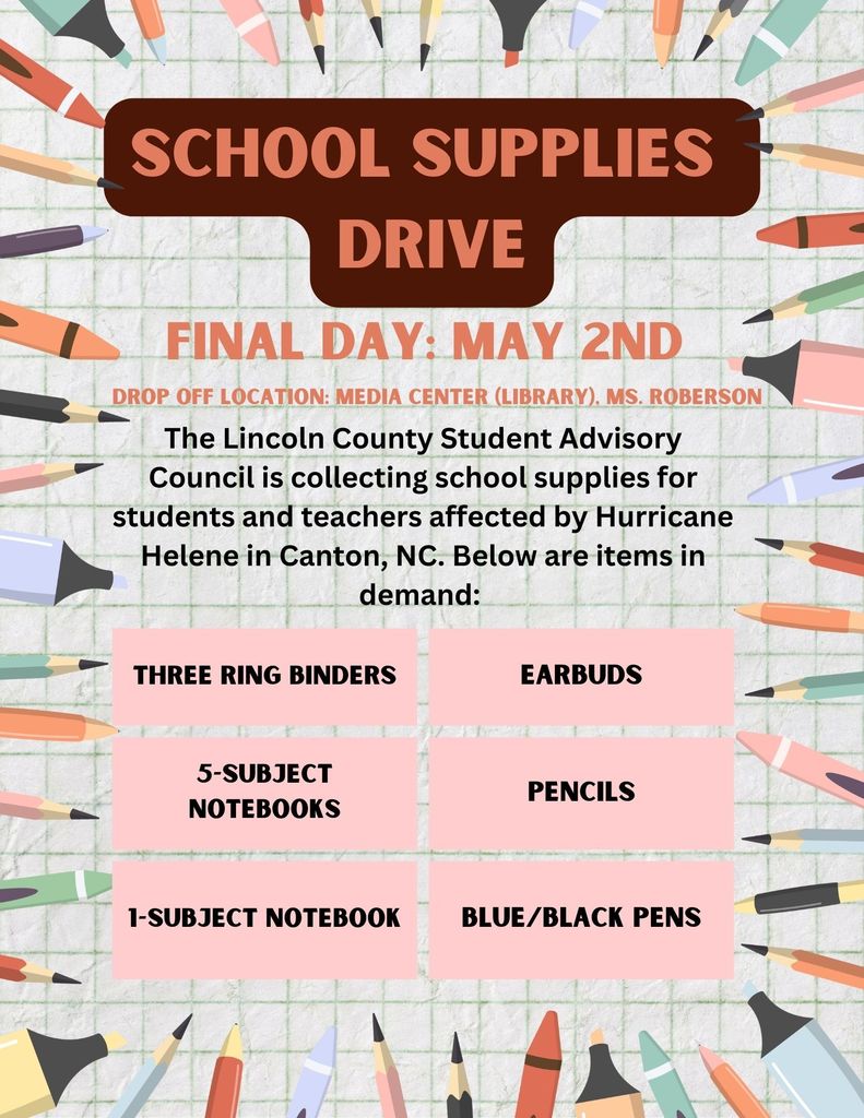 Student Advisory Committee School Supply Drive
