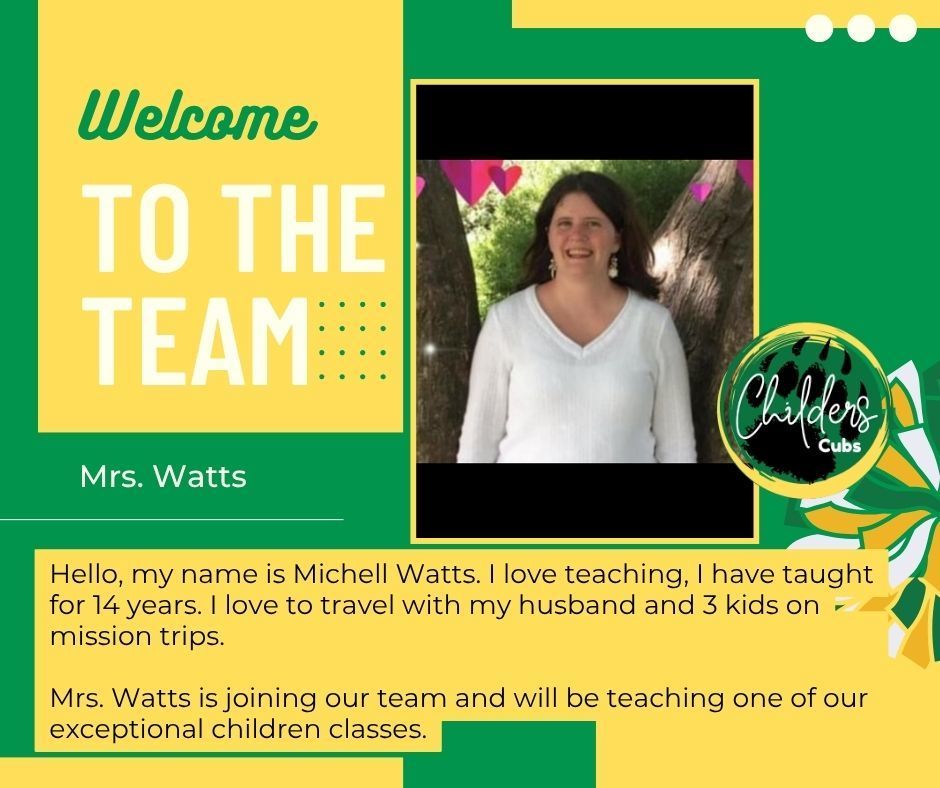 Mrs. Michell Watts - Exceptional Children's Department