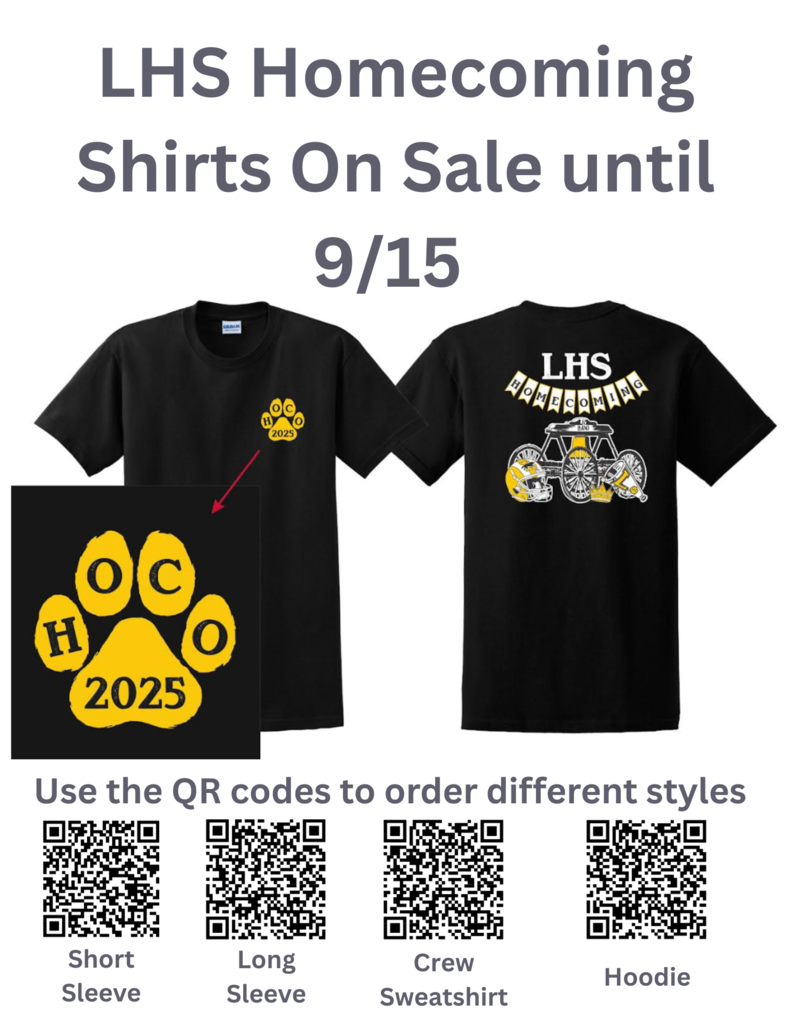 QR codes and picture of the Homecoming shirt.