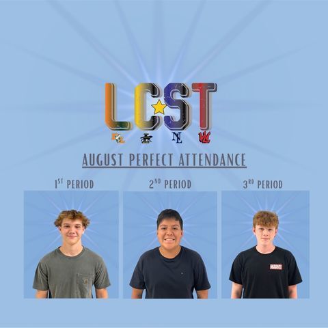 Perfect Attendance students for August