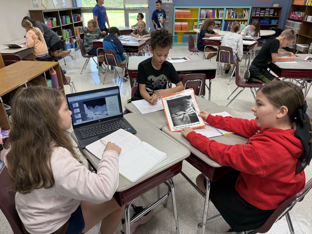 Students in Mrs. Lucky work on inferencing.  