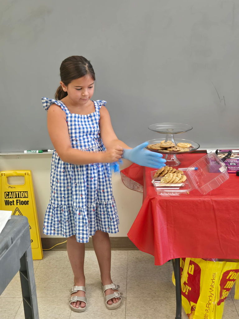Helping to serve lunch