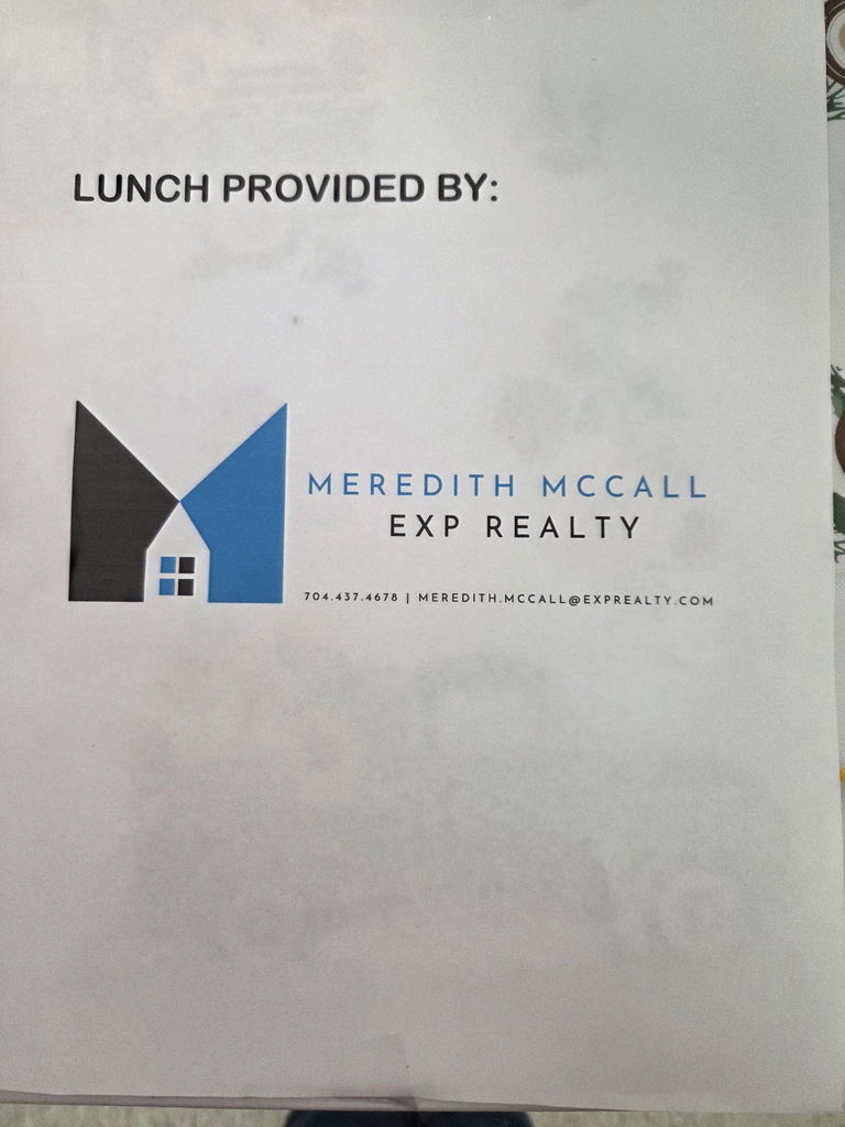 Lunch provided by Meredith McCall Realty