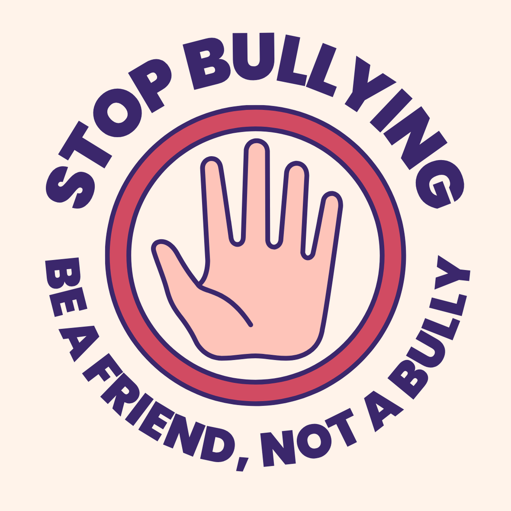 Cream Simple Stop Bullying Sticker
