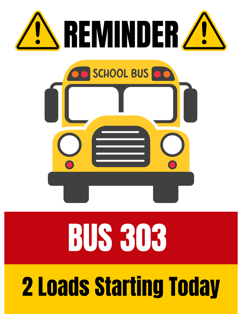 Yellow and Red School Bus Signage Flyer