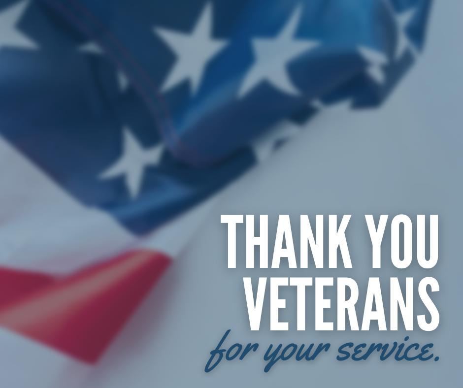 Red, White and Blue American Flag Thank You Veterans Day Facebook Post