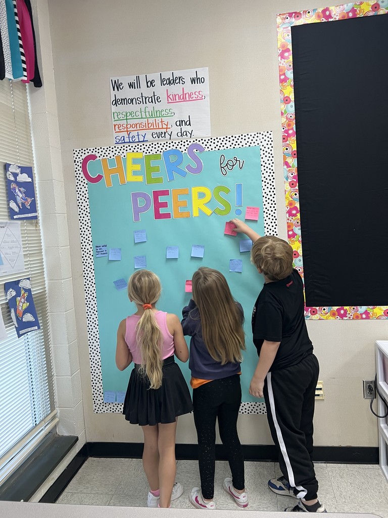 Mrs. Lineberger's 2nd graders are recognizing the positive contributions of their peers using their classroom mission statement. They write on sticky notes to highlight behaviors and choices that show kindness, respectfulness, responsibility, and safety.